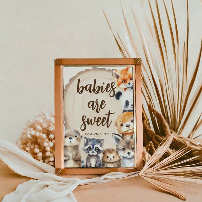 Affiche Panonceau Bébé Shower Animaux Bébés sont Mignons (Créateur téléchargé)