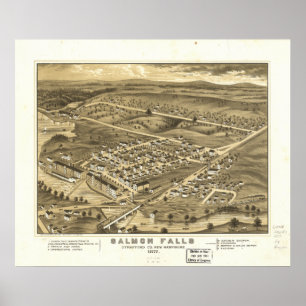 Affiche Panorama antique de Rollinsford New Hampshire 1877