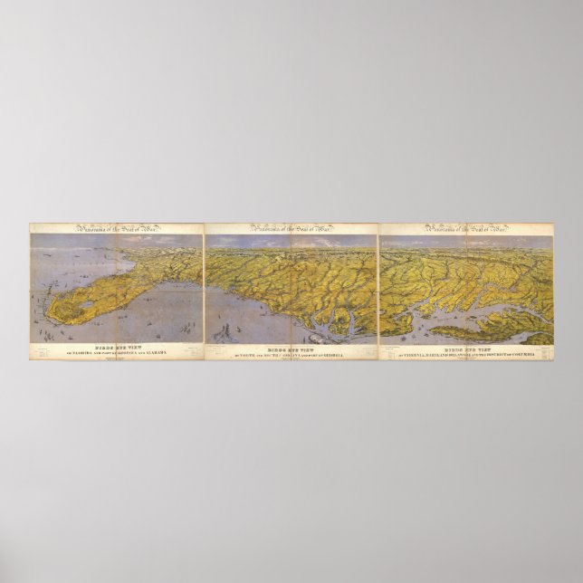 Affiche Panorama composite du siège de la guerre (Devant)