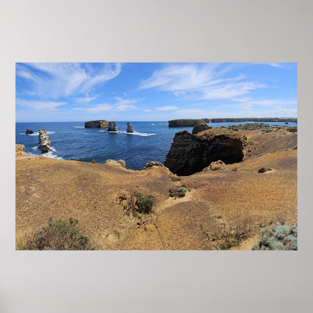 Affiche Panorama côtier de la baie des Îles de Victoria (Devant)
