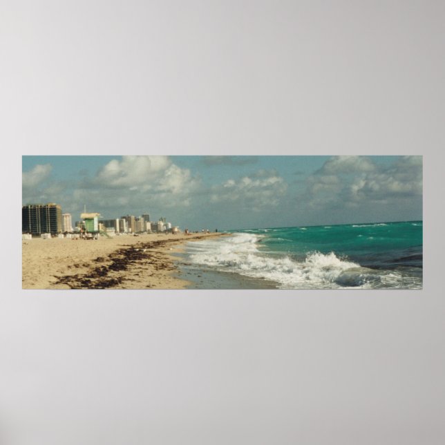 Affiche Panorama de la côte de Miami Beach (Devant)