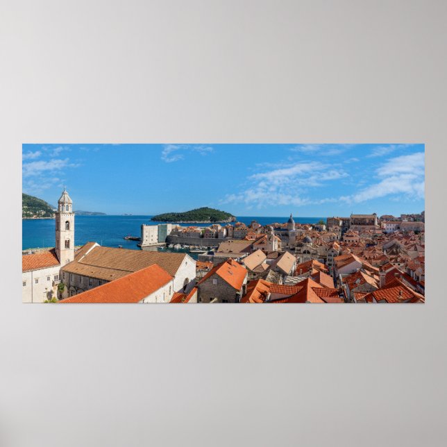 Affiche Panorama de la ville de Dubrovnik - Croatie (Devant)