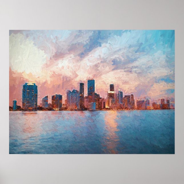 Affiche Panorama de Miami (Devant)