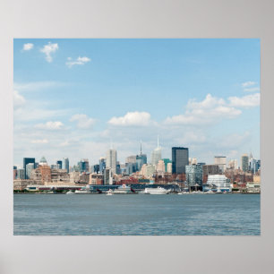 Affiche Panorama de Midtown Manhattan au-dessus du fleuve