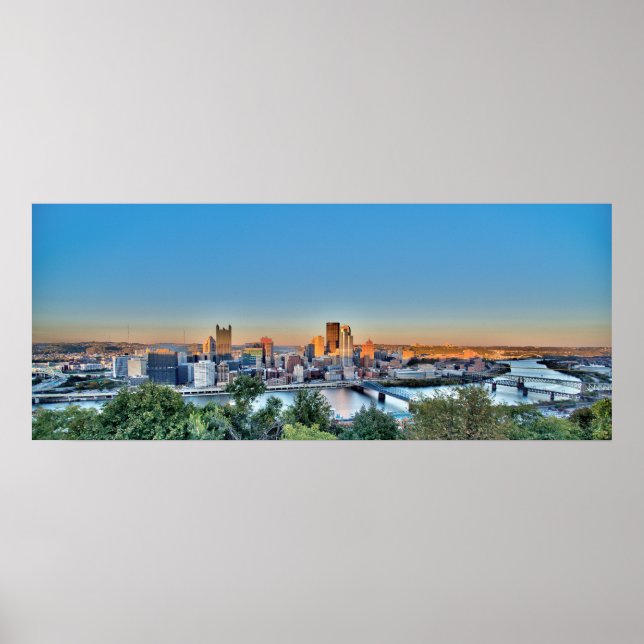 Affiche Panorama du centre-ville de Pittsburg (Devant)