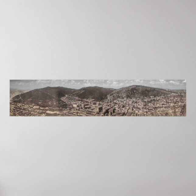 Affiche Panorama historique de DEADWOOD Dakota du Sud 1902 (Devant)
