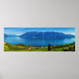 Affiche Panorama sur la région de Lavaux, Vaud, Suisse