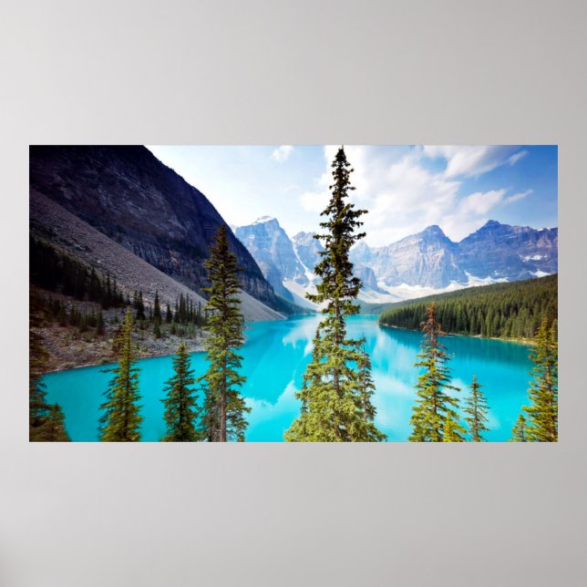 Affiche Panorama sur le lac de Moraine | Vallée des Dix Pi (Devant)