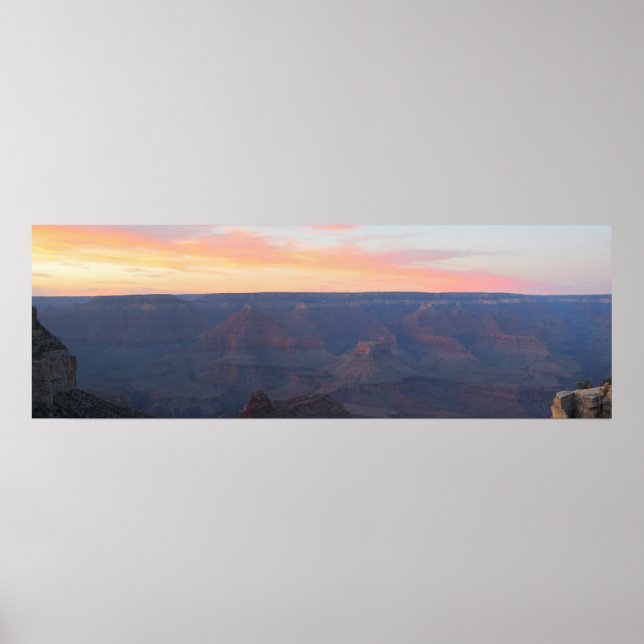 Affiche Panorama sur le lever du soleil du Grand Canyon (Devant)