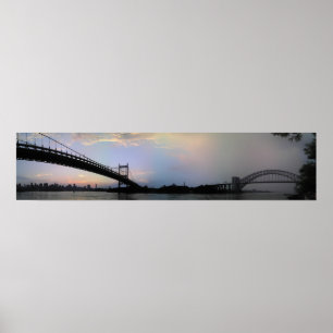 Affiche Panorama sur les ponts de Triborough et de Hell Ga