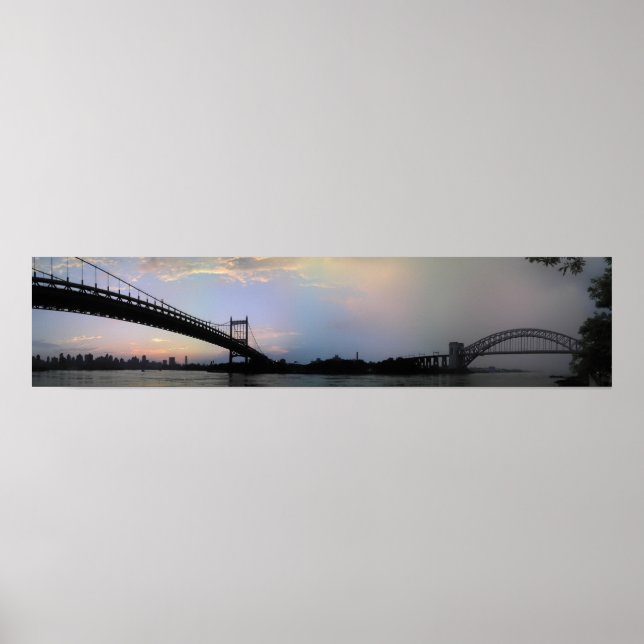 Affiche Panorama sur les ponts de Triborough et de Hell Ga (Devant)