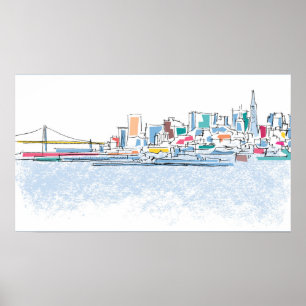 Affiche Panoramic San Franciso, CA