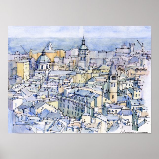 Affiche Panoramica di Genova (Devant)