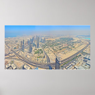 Affiche Panoramique de Dubaï depuis le Burj Khalifa