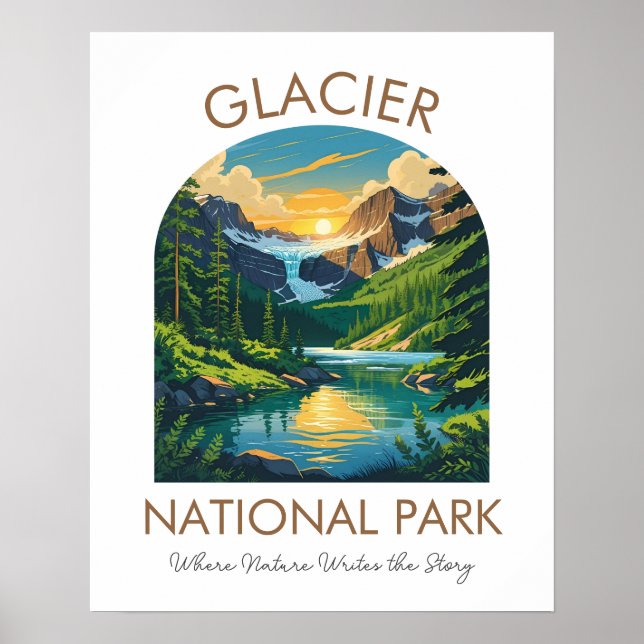 Affiche panoramique du parc national de Glacier (Devant)