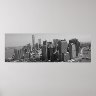 Affiche Panoramique Noir Blanc New York Skyline