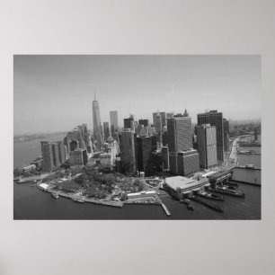 Affiche Panoramique Noir Blanc Skyline de New York