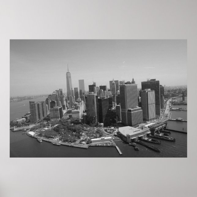 Affiche Panoramique Noir Blanc Skyline de New York (Devant)