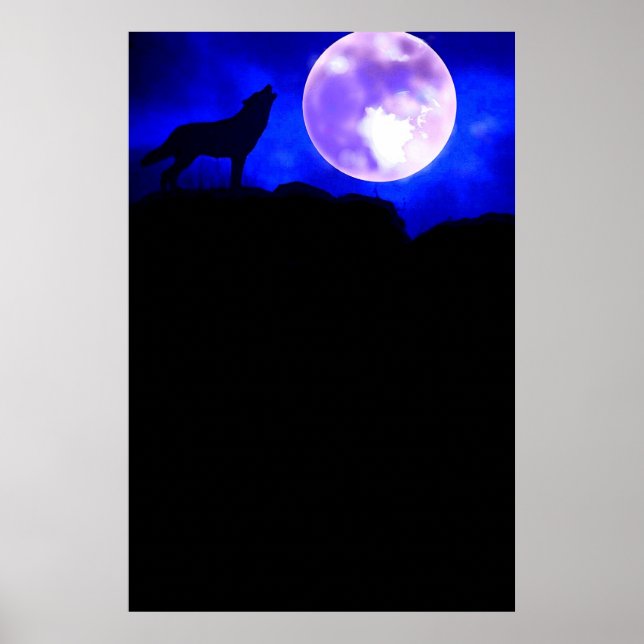 Affiche panoramique Wolf & Moon (Devant)
