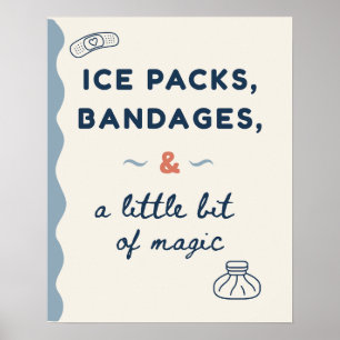 Affiche Pansements et poches de glace pour nounours, Infir
