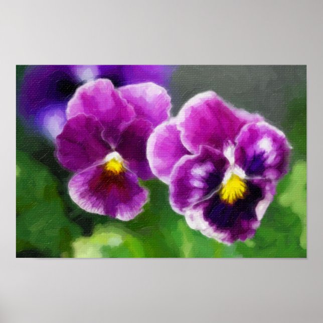 Affiche Pansies violettes (Devant)