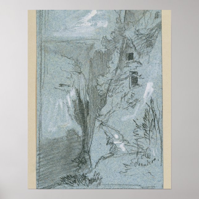 Affiche Pantalica, de 'Vues sur la Sicile (craie & gouache (Devant)