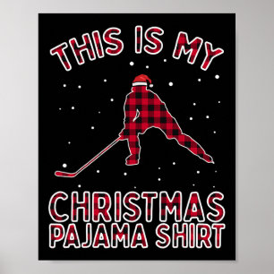 Affiche Pantalon de Noël drôle de joueur de hockey sur gla