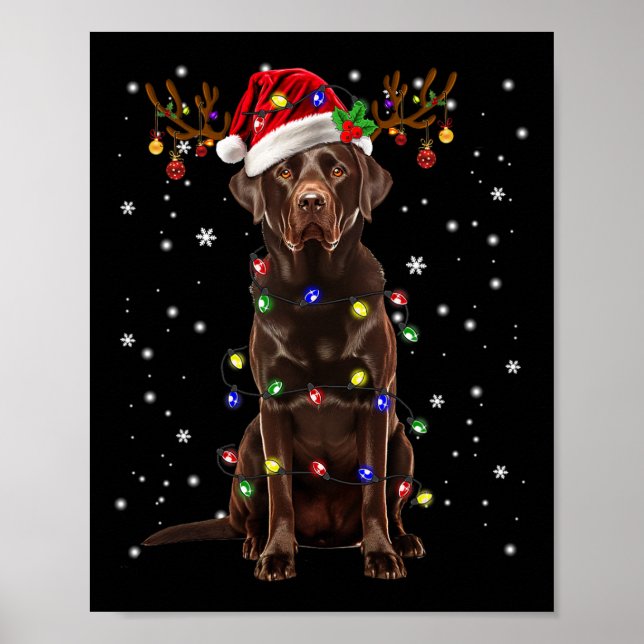 Affiche Pantalon de pyjama avec éclairage de sapin de Noël (Devant)