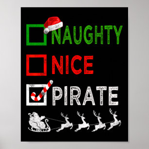 Affiche Pantalon de pyjama de Noël Pirate Mauvais Bon Drôl