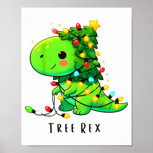 Affiche Pantalon de pyjama Dinosaure Arbre de Noël Rex pou (Devant)