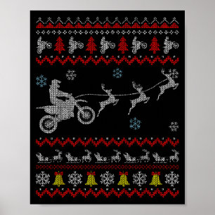 Affiche Pantalon de pyjama moto cross Noël dégueulasse pou