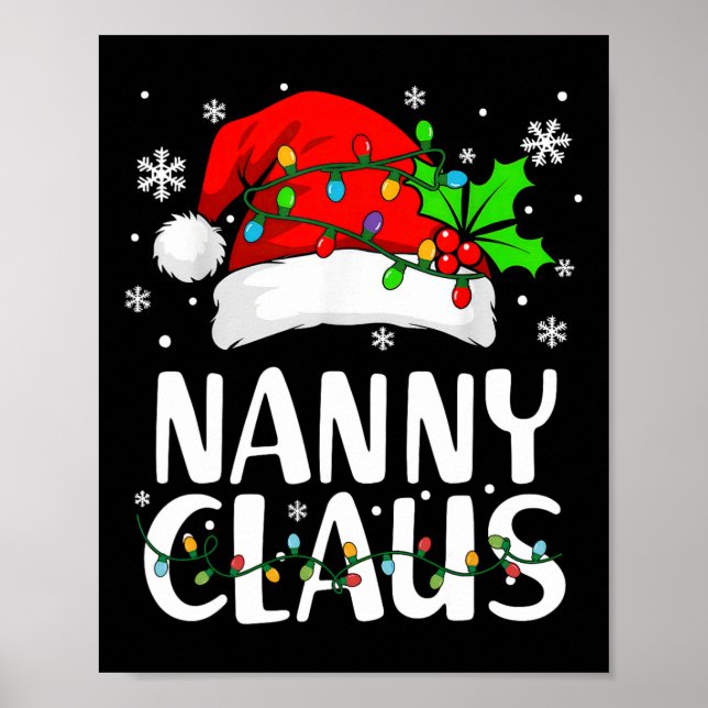 Affiche Pantalon de pyjama Nanny Claus Christmas Lights Fa (Devant)