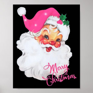 Affiche Pantalon de pyjama vintage rose Père Noël Joyeux N