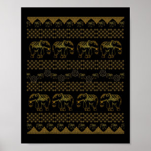 Affiche Pantalon Thai Chang Eléphant Hippie Boho Yoga Pala