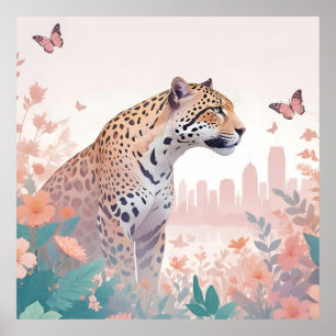 Affiche Panther Vintage Animal Nature Jungle City Art