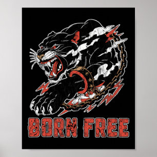 Affiche Panthère avec chaîne Mois de l'histoire des Noirs