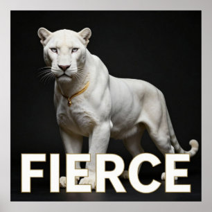 Affiche Panthère blanche de luxe mode