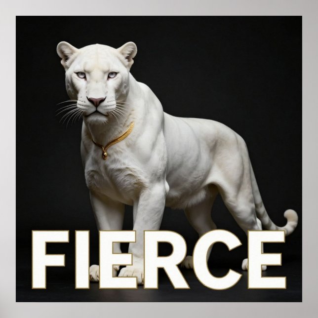 Affiche Panthère blanche de luxe mode (Devant)