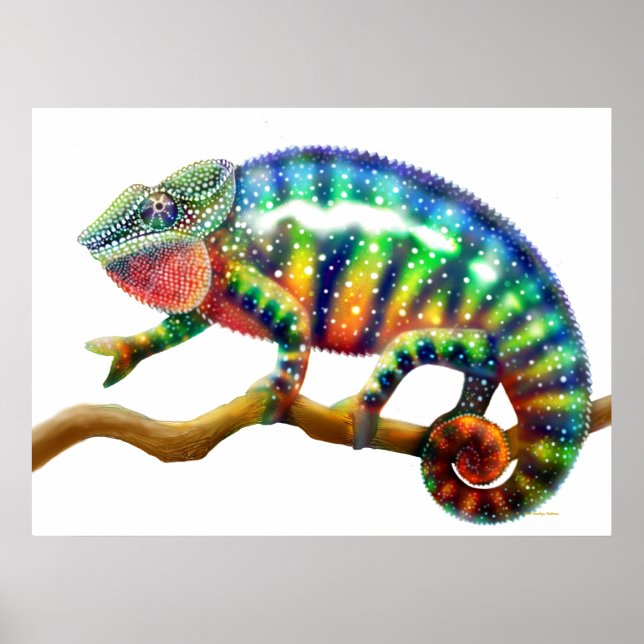 Affiche Panthère colorée Chameleon Imprimer (Devant)