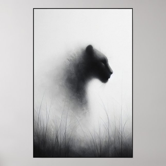 Affiche Panthère dans l'Abstraite de la brume (Devant)