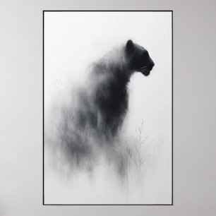 Affiche Panthère dans l'Abstraite de la brume
