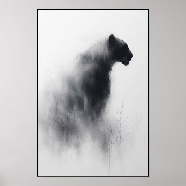 Affiche Panthère dans l'Abstraite de la brume (Devant)