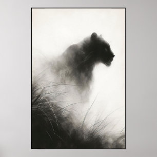 Affiche Panthère dans l'Abstraite de la brume