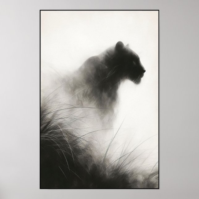 Affiche Panthère dans l'Abstraite de la brume (Devant)