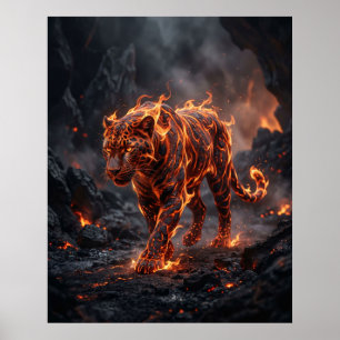 Affiche Panthère de feu Braises des ombres