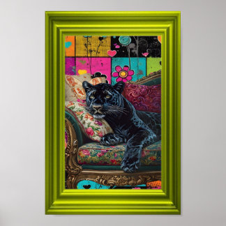 Affiche Panthère noire dans un monde de couleur – Contempo