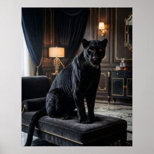 Affiche Panthère noire de velours