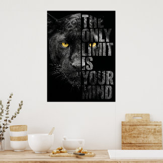 Affiche Panthère noire Motivation La Seule Limite Est Votr