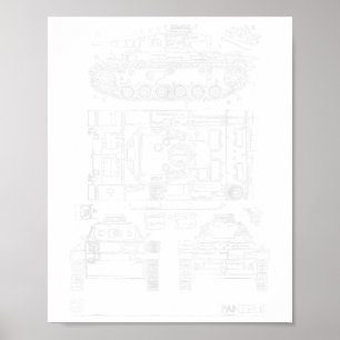 Affiche Panzer de char allemand 3 2ème guerre mondiale vin