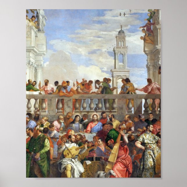 Affiche Paolo Veronese - Le Mariage À Cana 1563 (Devant)